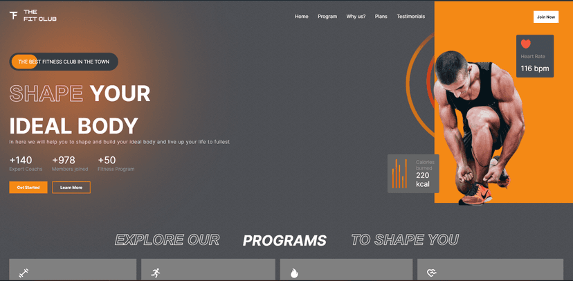 Fitclub Gym Website